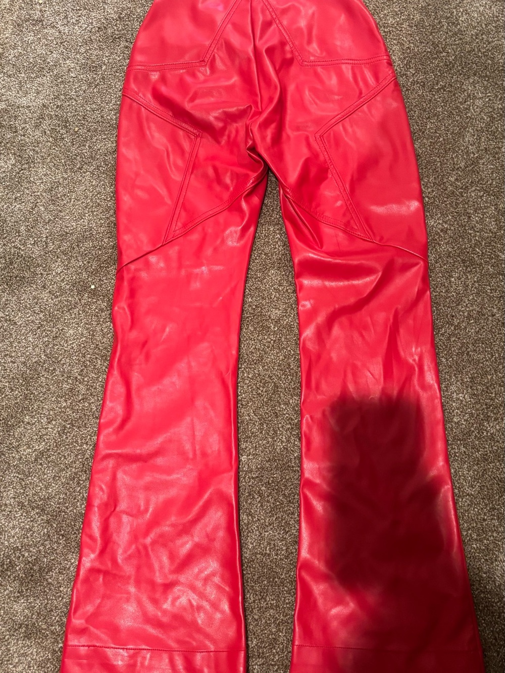 REVICE Bright Red Faux Leather High-Rise Pants - Picture 5 of 5